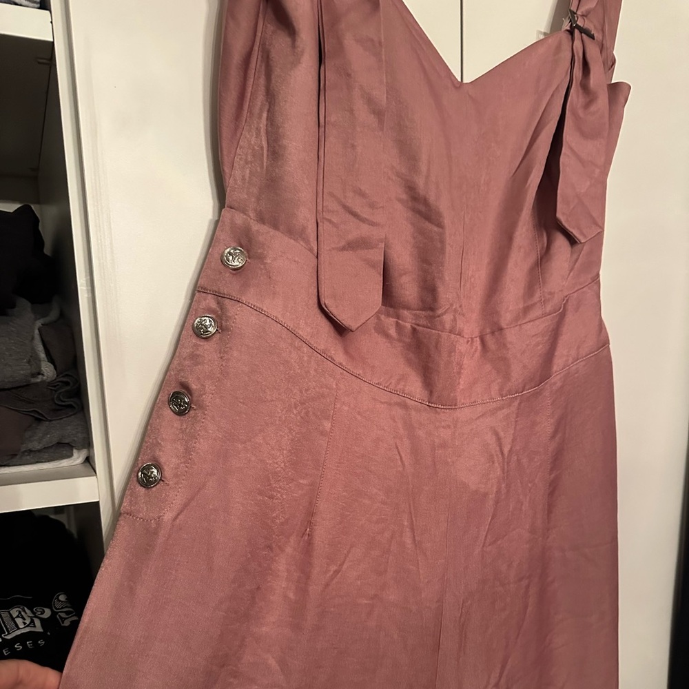Unique Vintage Strapless Pink jumpsuit  with Button Accents NEW! Summer!!